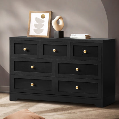 Chest of Drawers 7 Drawers Black