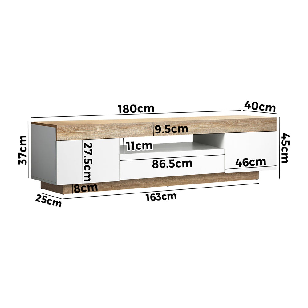 TV Stand Cabinet Entertainment Unit with RGB LED 180cm