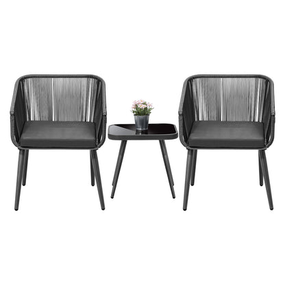 Outdoor Furniture Set with Chairs and Side Table 3pcs
