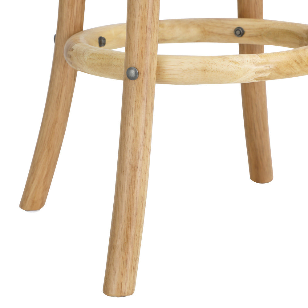4pcs Bar Stool Dining Chair with Rattan Seat Natural
