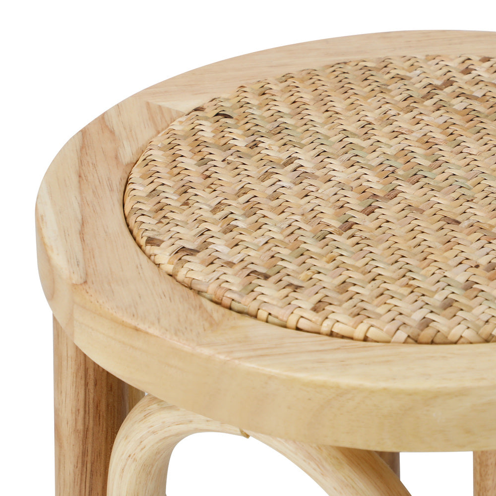 4pcs Bar Stool Dining Chair with Rattan Seat Natural
