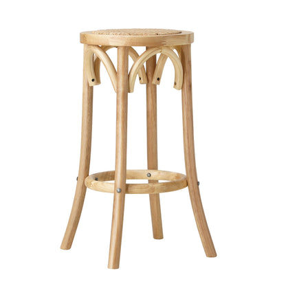 4pcs Bar Stool Dining Chair with Rattan Seat Natural