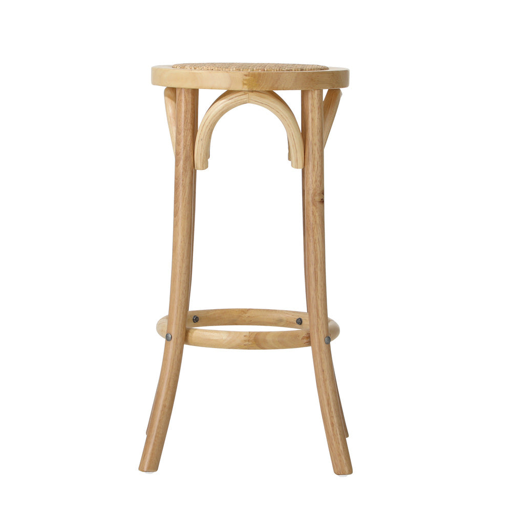 4pcs Bar Stool Dining Chair with Rattan Seat Natural