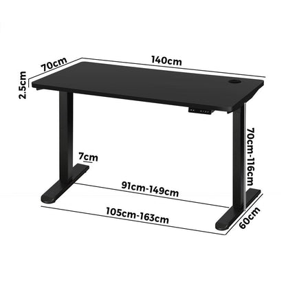 Adjustable Motorized Standing Desk Black 140cm