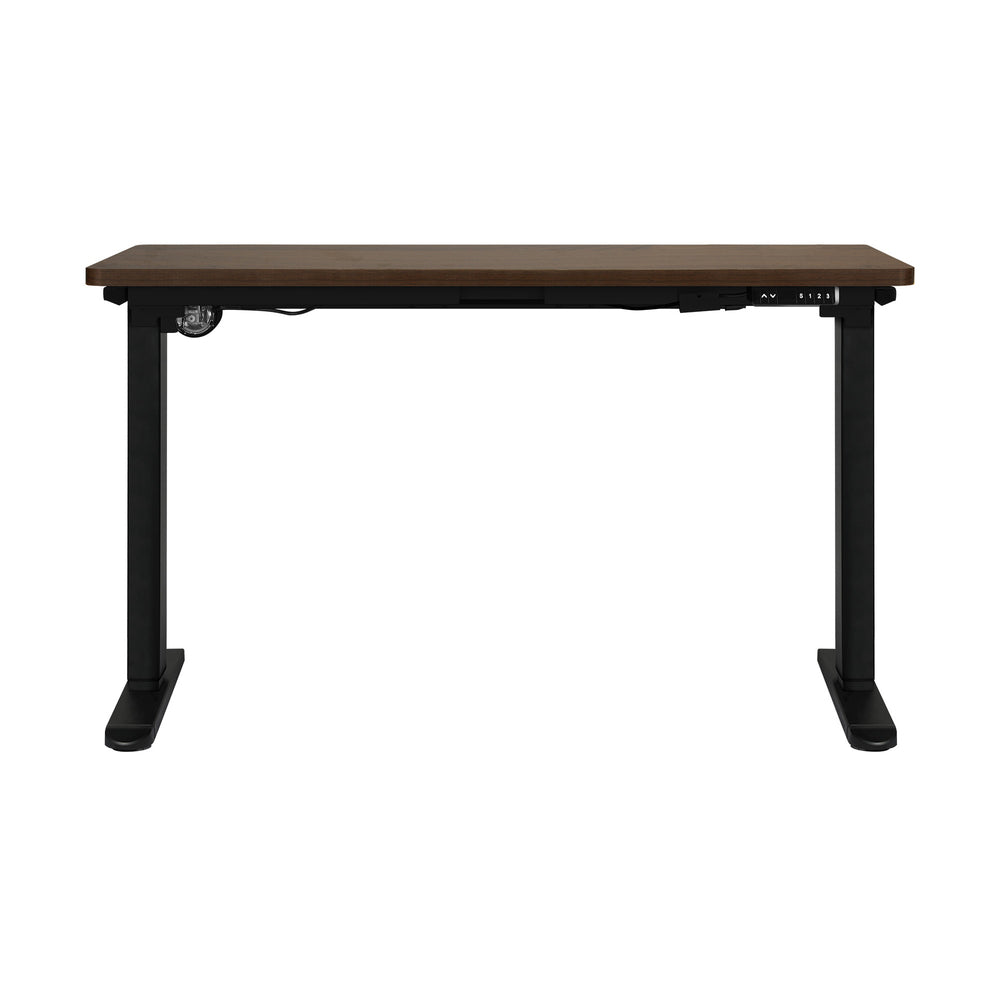 Motorized Adjustable Sit Stand Desk 160cm Black and Walnut