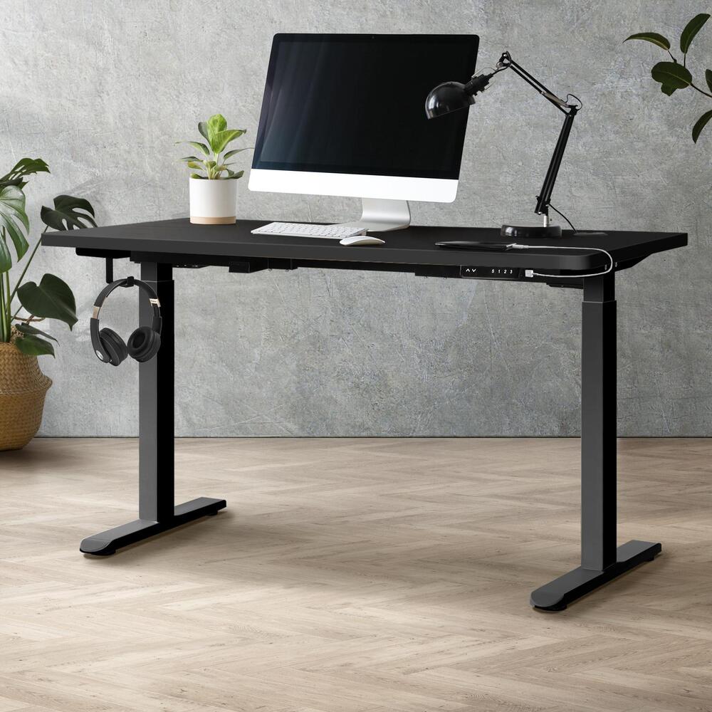 Dual Motor Adjustable Standing Desk 120cm Black