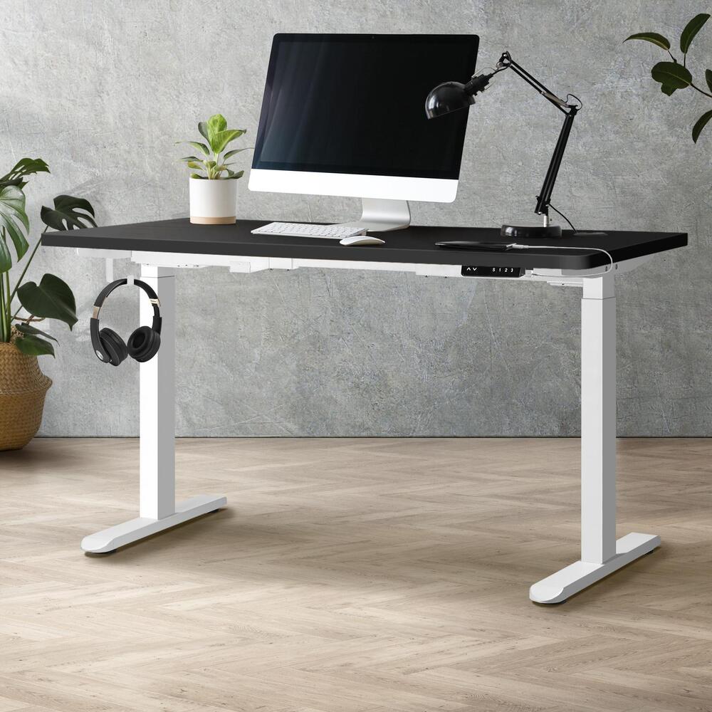 Standing Desk Dual Motor Height Adjustable 140cm Walnut and Black