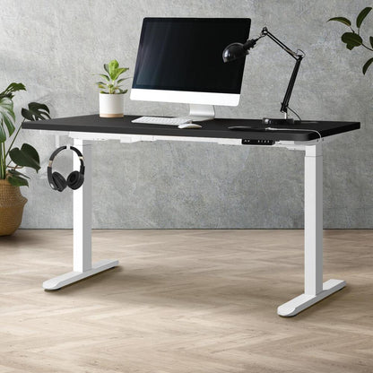 Standing Desk Dual Motor Height Adjustable 140cm Walnut and Black