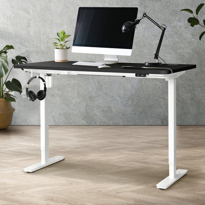 Electric Standing Desk 140cm Single Motor Black and White