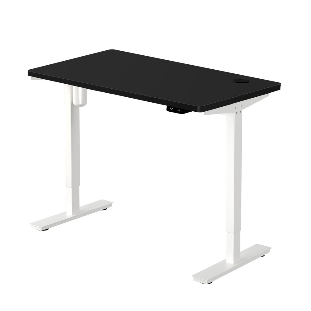 Electric Standing Desk 140cm Single Motor Black and White