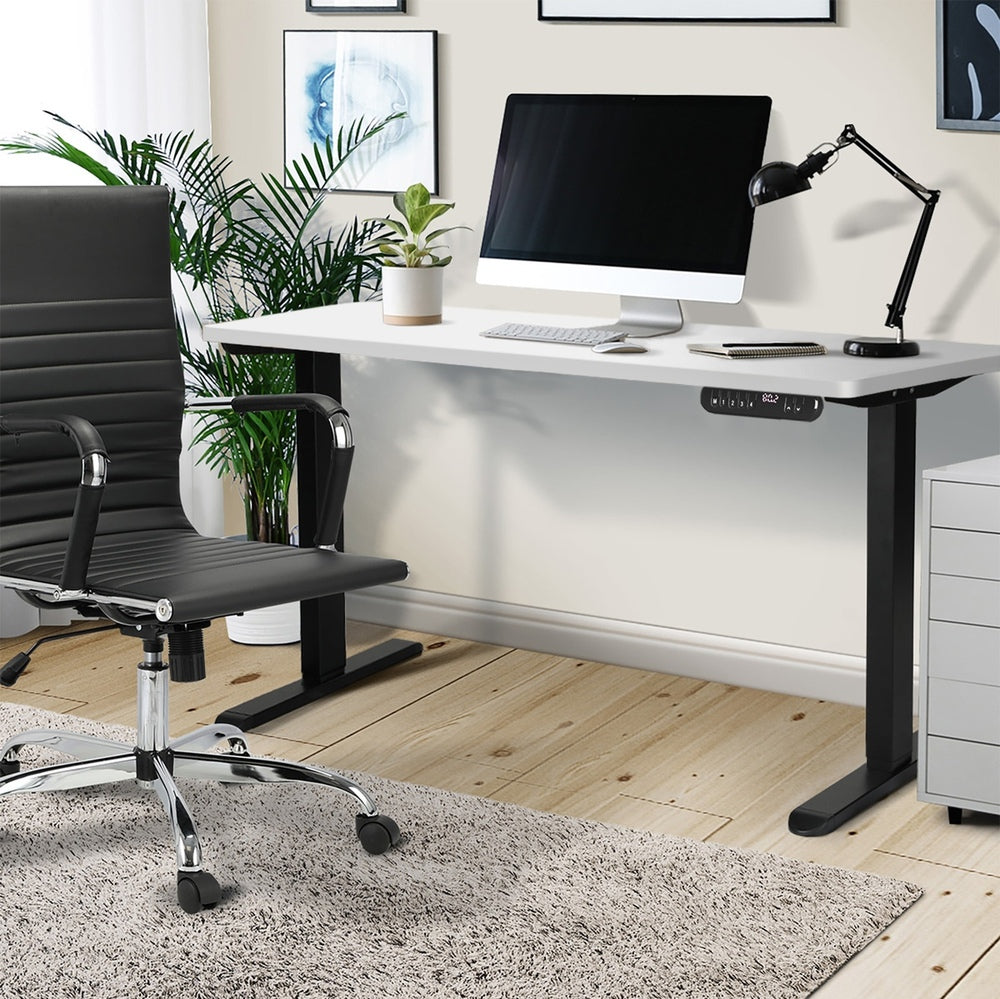 Electric Standing Desk 120CM with Single Motor Black and White