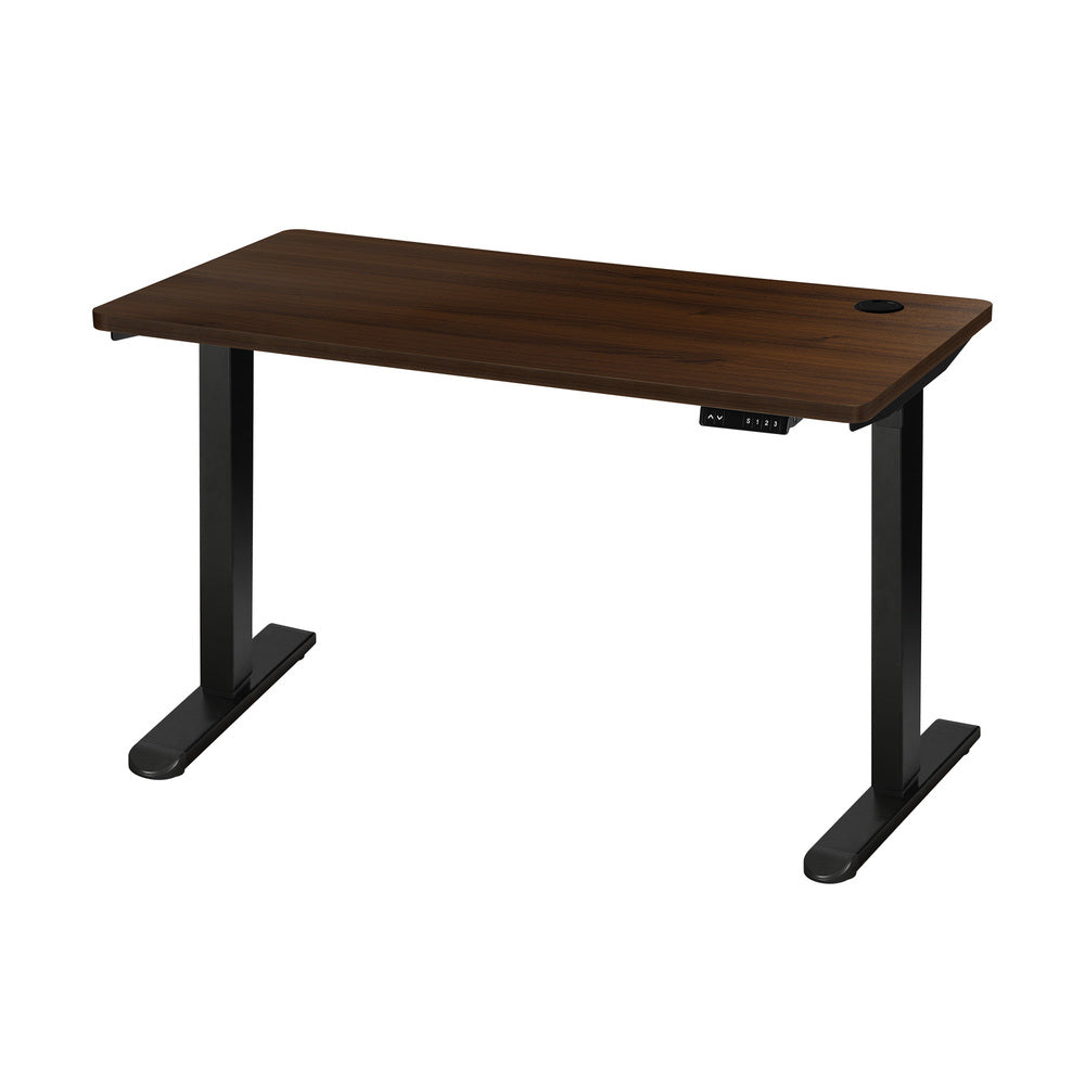 Standing Desk with Single Motor 150cm Black and Walnut