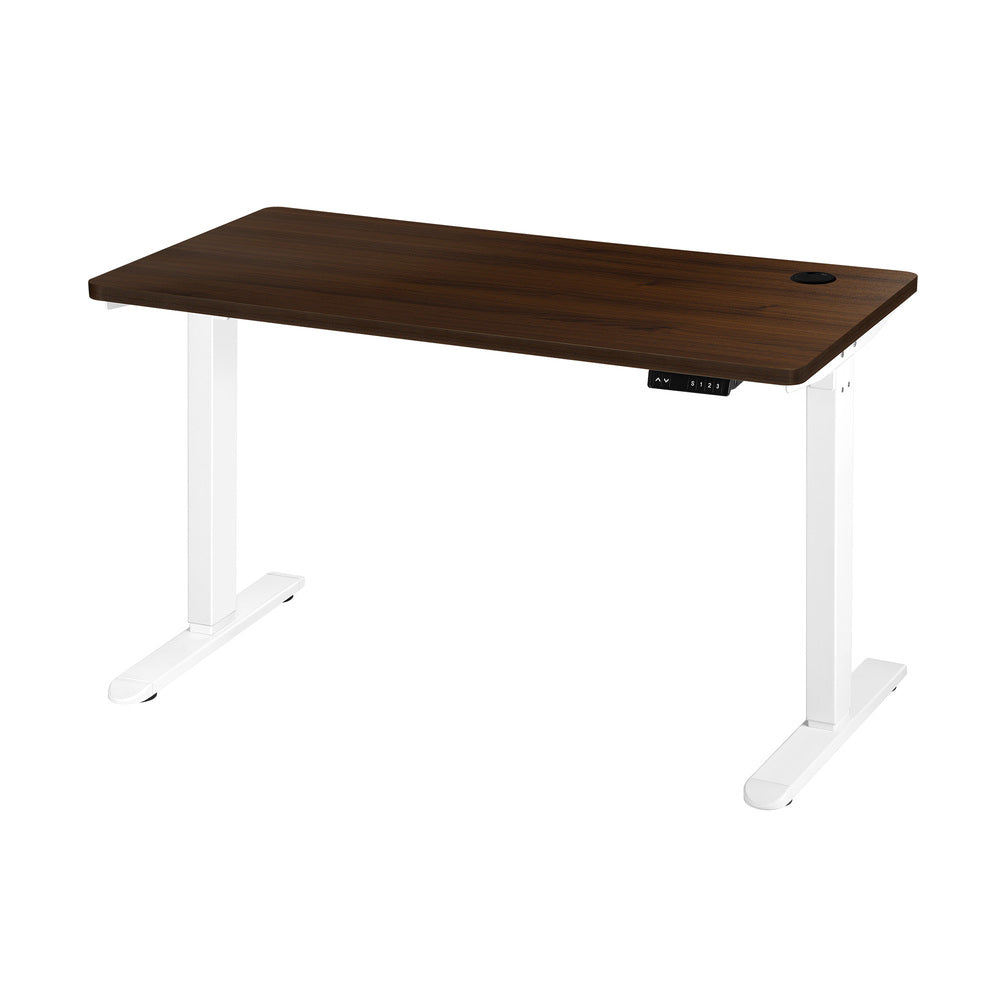 Adjustable Motorized Standing Desk 150cm  White and Walnut