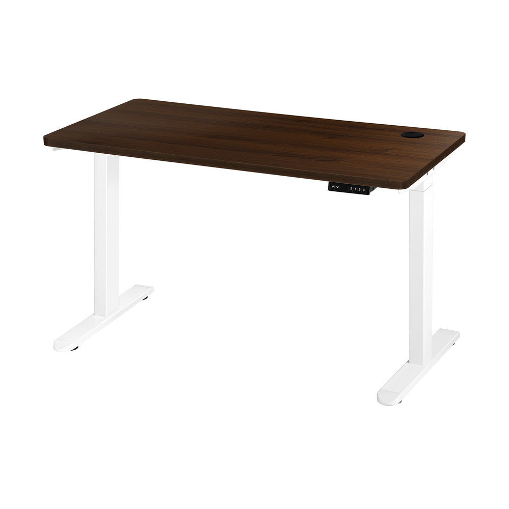 Adjustable Standing Desk with Dual Motor 150cm White and Walnut