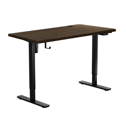 Electric Standing Desk with Single Motor 150cm Black and Walnut