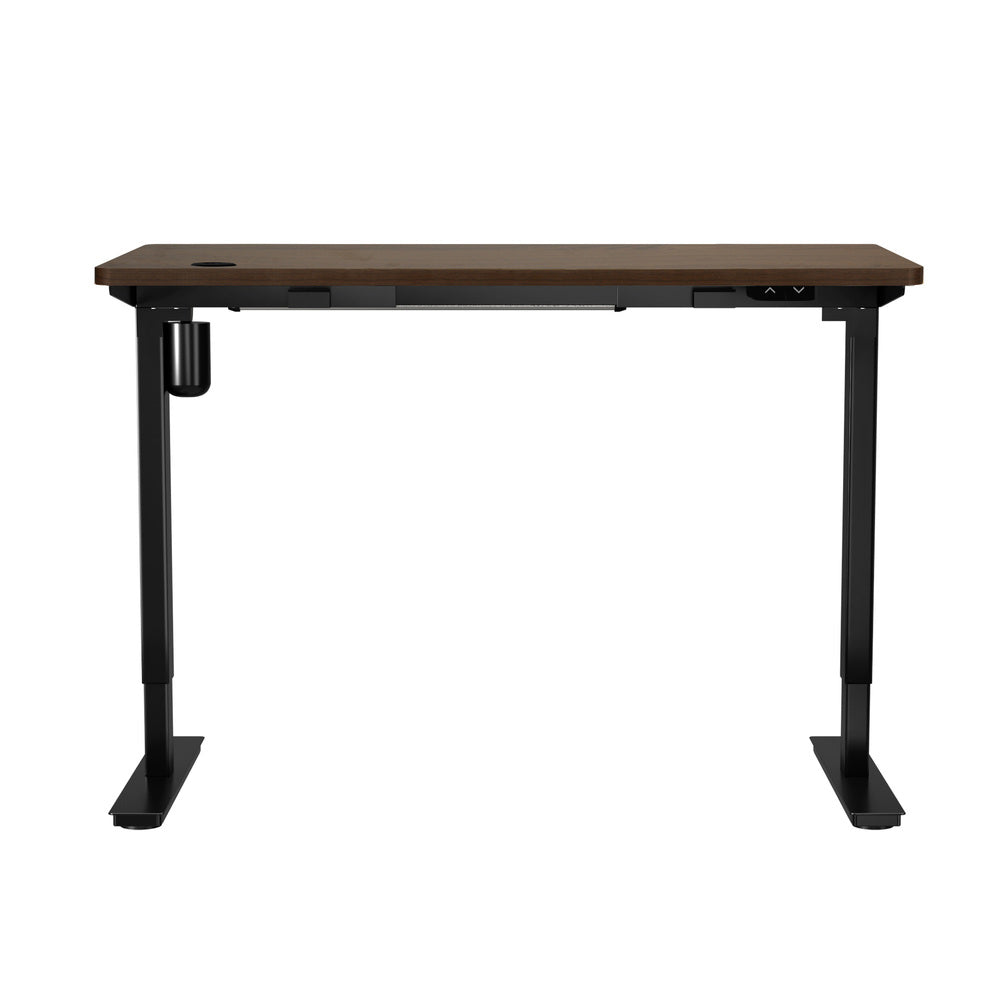 Electric Standing Desk with Single Motor 150cm Black and Walnut
