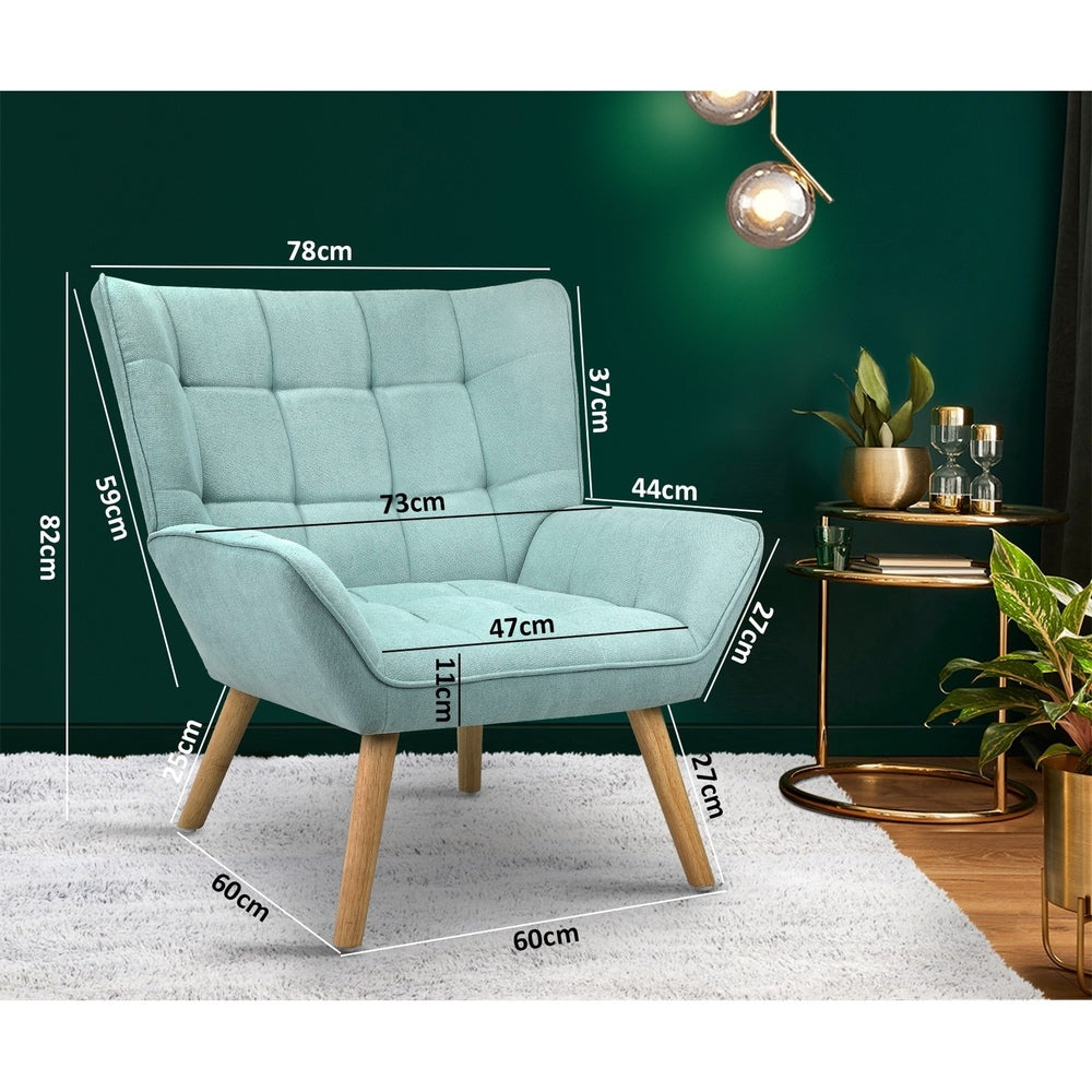Blue Fabric Upholstered Tub Armchair
