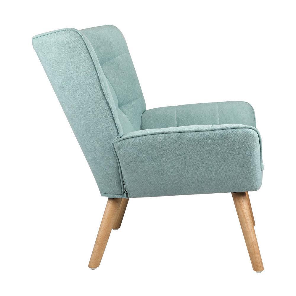 Blue Fabric Upholstered Tub Armchair
