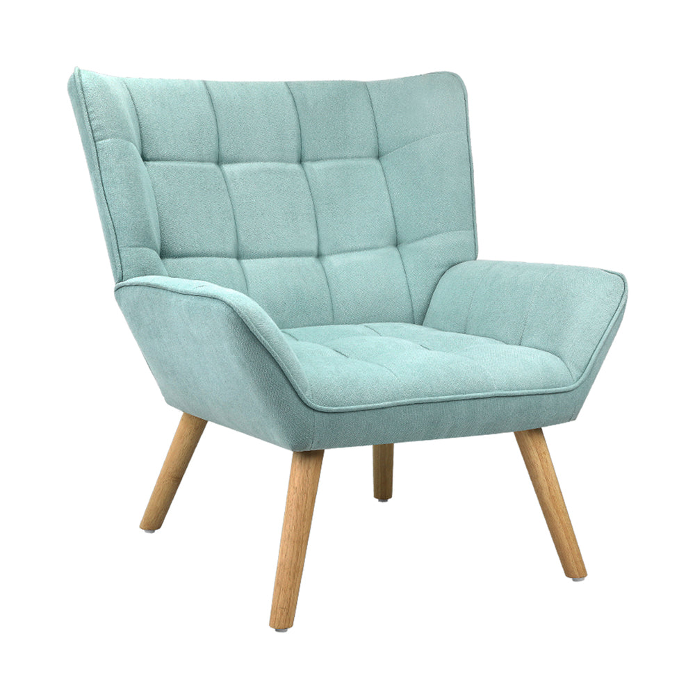 Blue Fabric Upholstered Tub Armchair