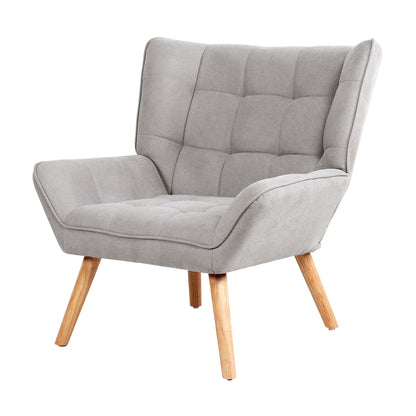 Grey Fabric Upholstered Tub Armchair