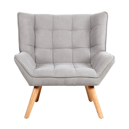 Grey Fabric Upholstered Tub Armchair