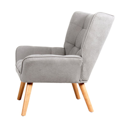 Grey Fabric Upholstered Tub Armchair