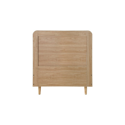Single Size Wooden Bed Frame with Rattan Headboard