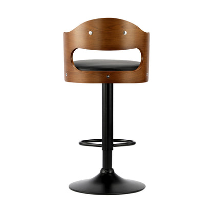 2pcs Metal Leather Bar Stools with Swivel Gas Lift