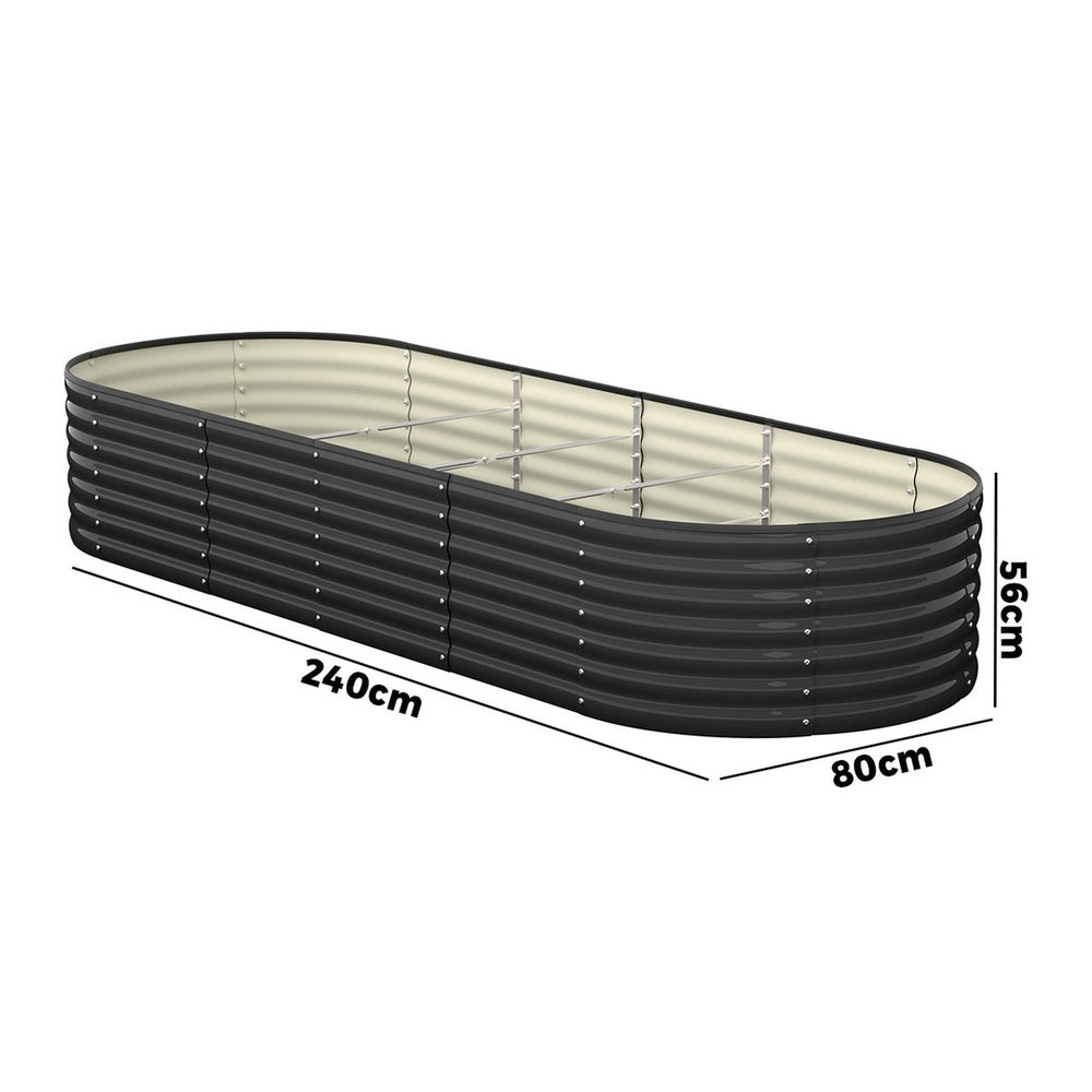 Raised Garden Bed Galvanized Steel 2pcs