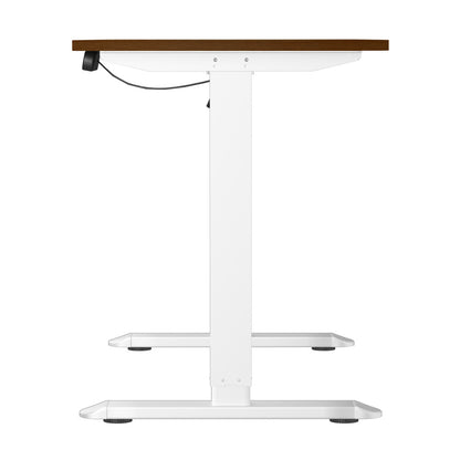 120cm Electric Standing Desk Single Motor Walnut and White