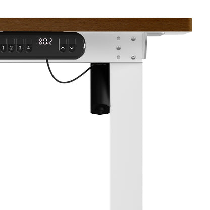 120cm Electric Standing Desk Single Motor Walnut and White