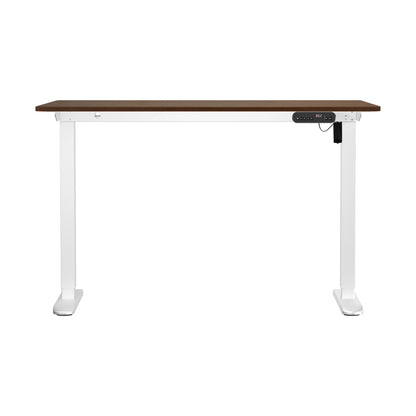 120cm Electric Standing Desk Single Motor Walnut and White