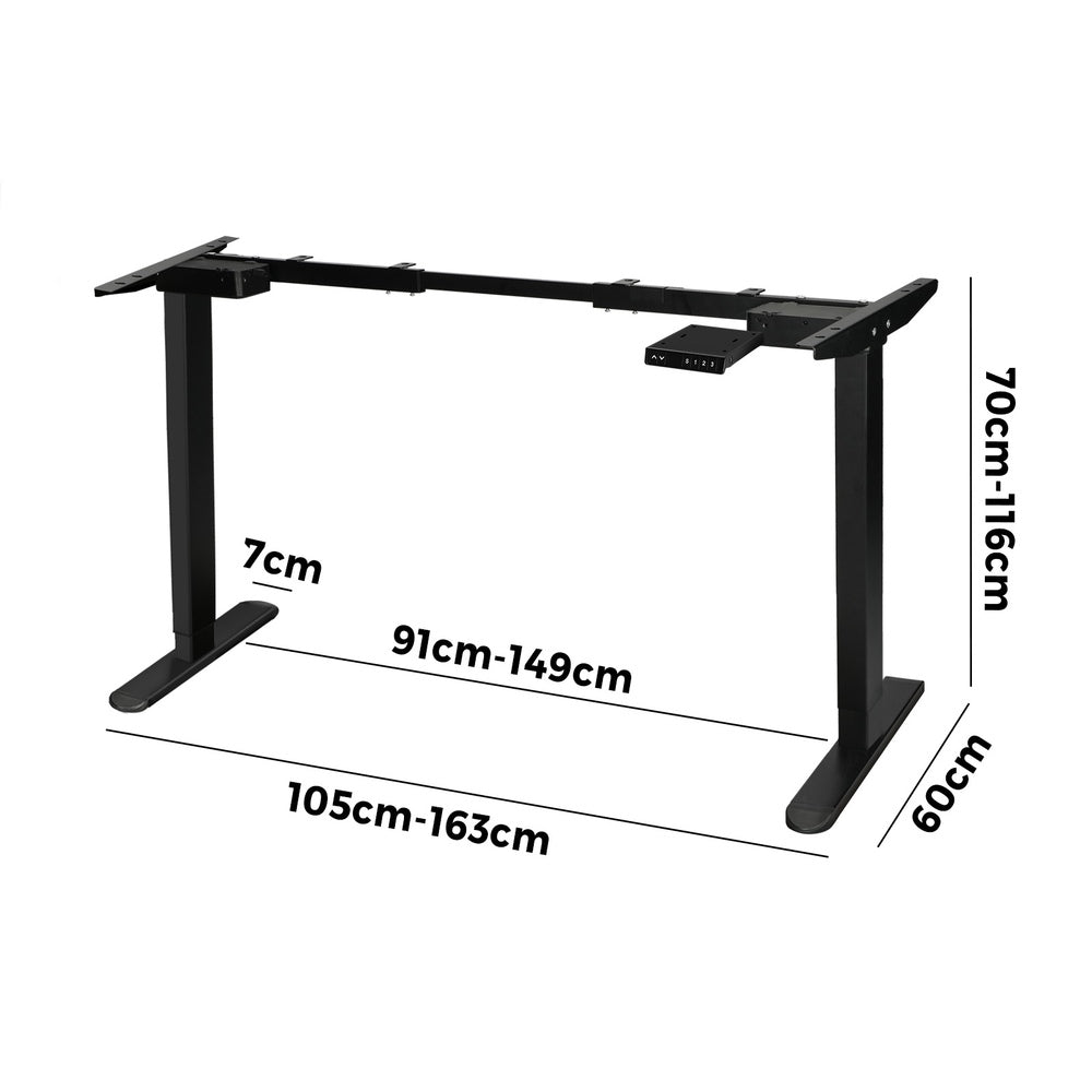 Adjustable Sit-Stand Desk Frame Black