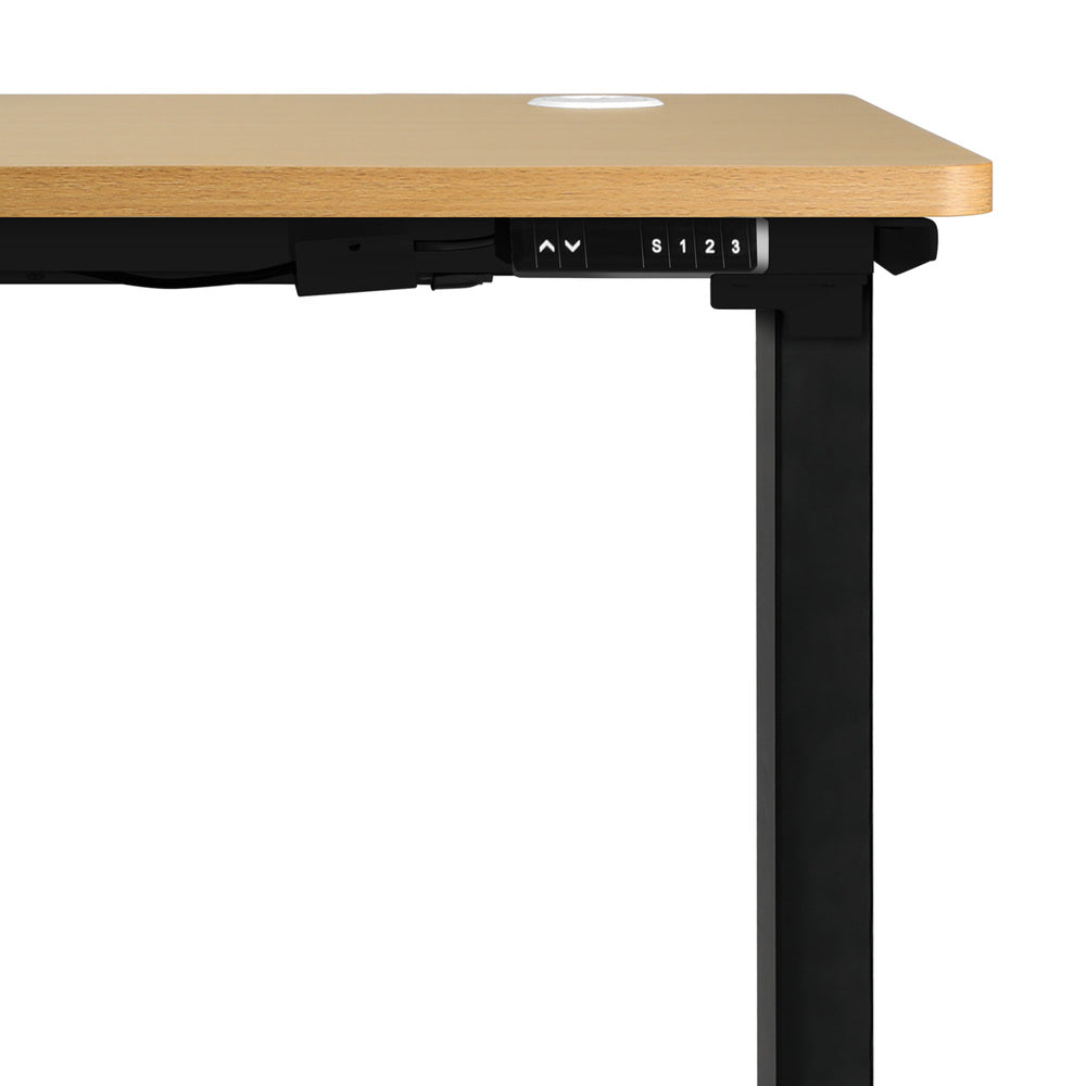 120cm Motorised Adjustable Standing Desk Black and Oak