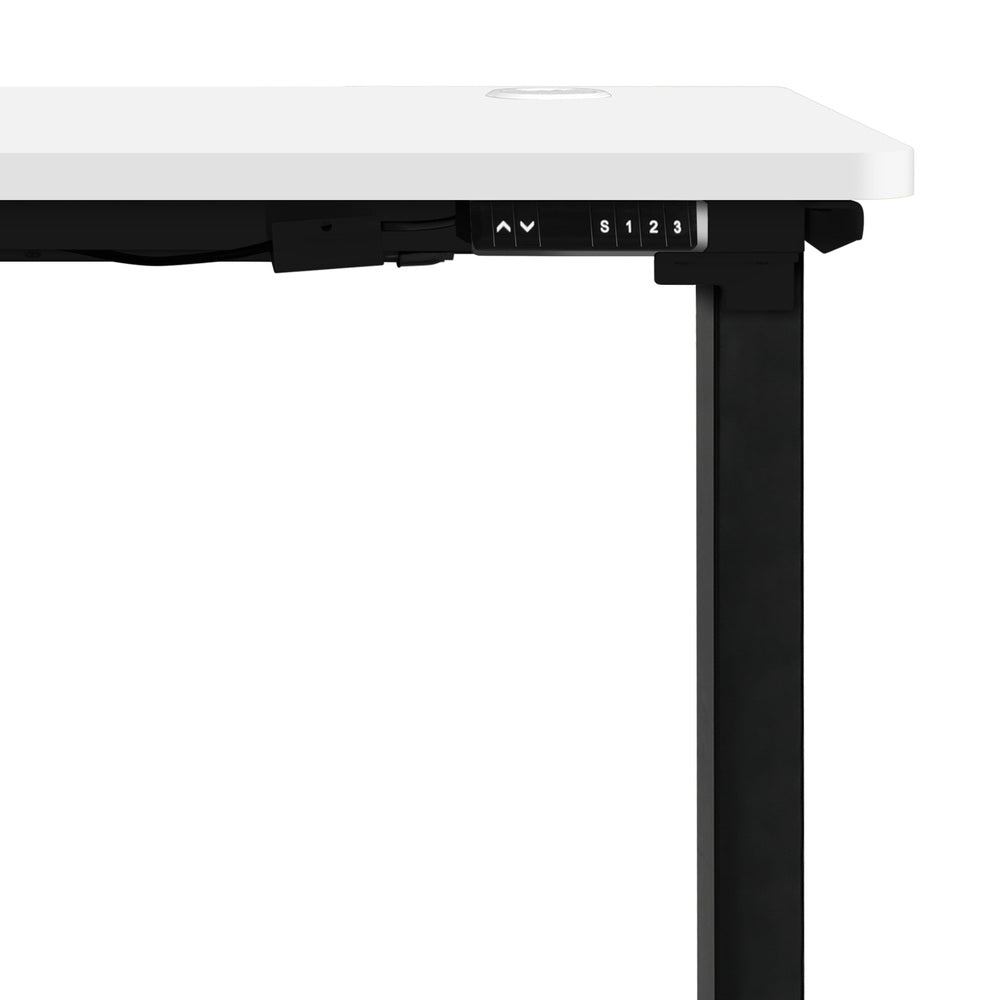 140cm Motorized Adjustable Standing Desk Black and White