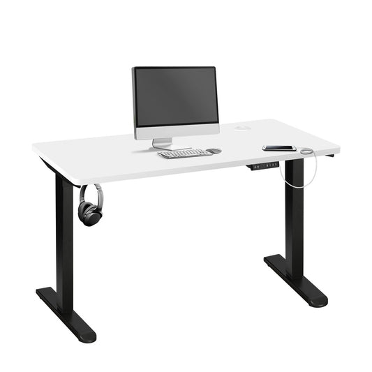 140cm Motorized Adjustable Standing Desk Black and White
