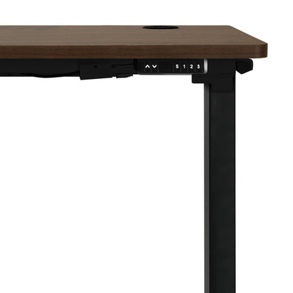 140cm Motorized Adjustable Standing Desk Black and Walnut