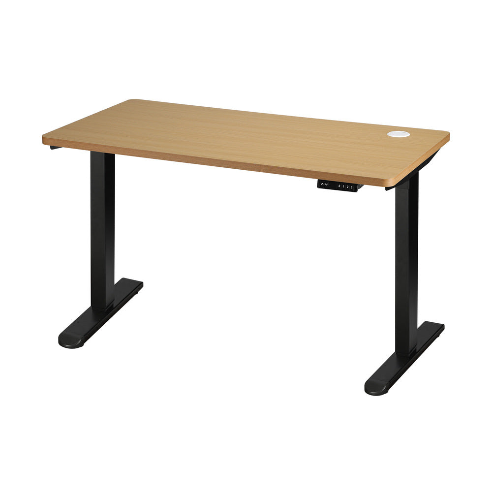 150cm Motorized Adjustable Standing Desk Black and Oak