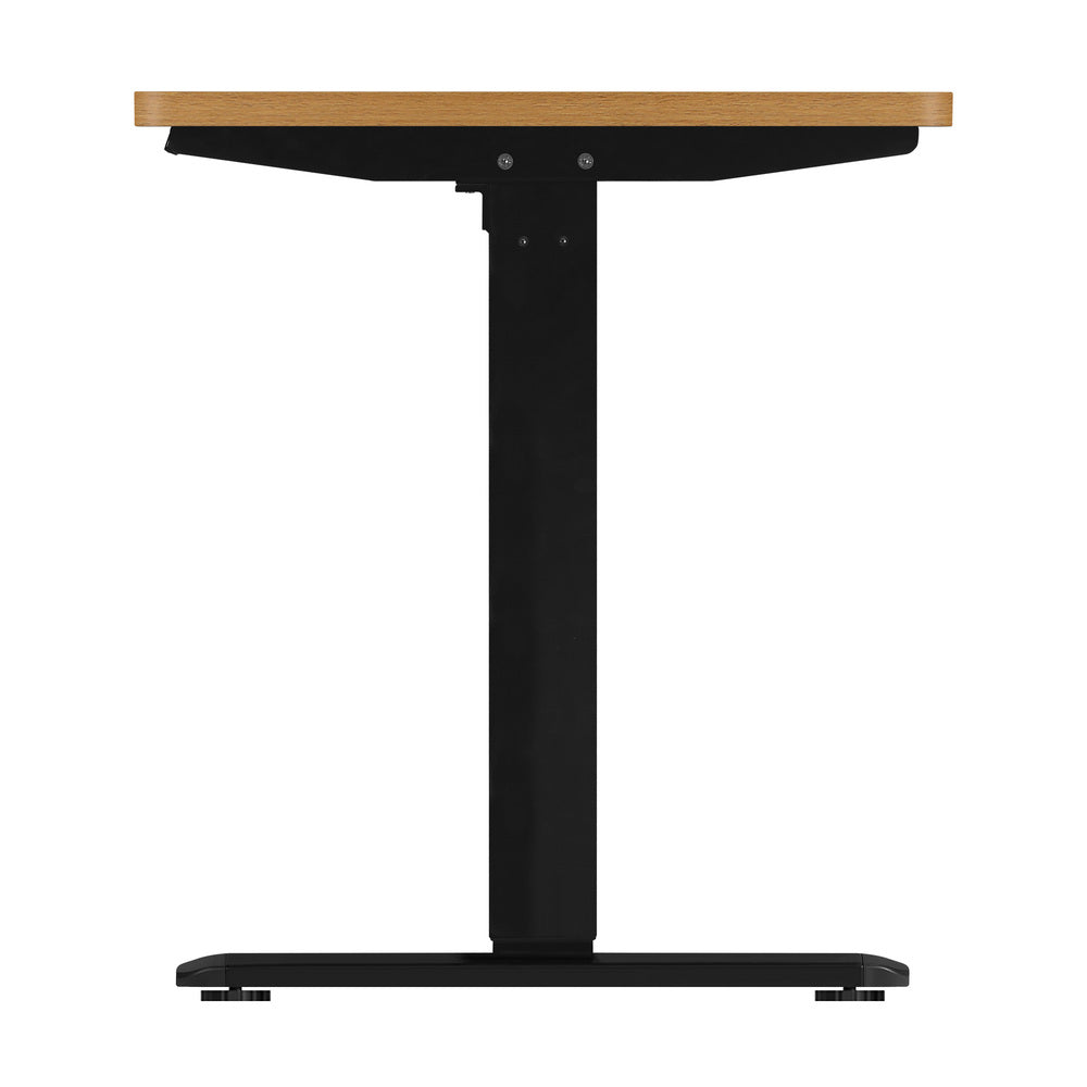 160cm Motorised Adjustable Sit-Stand Desk Black and Oak