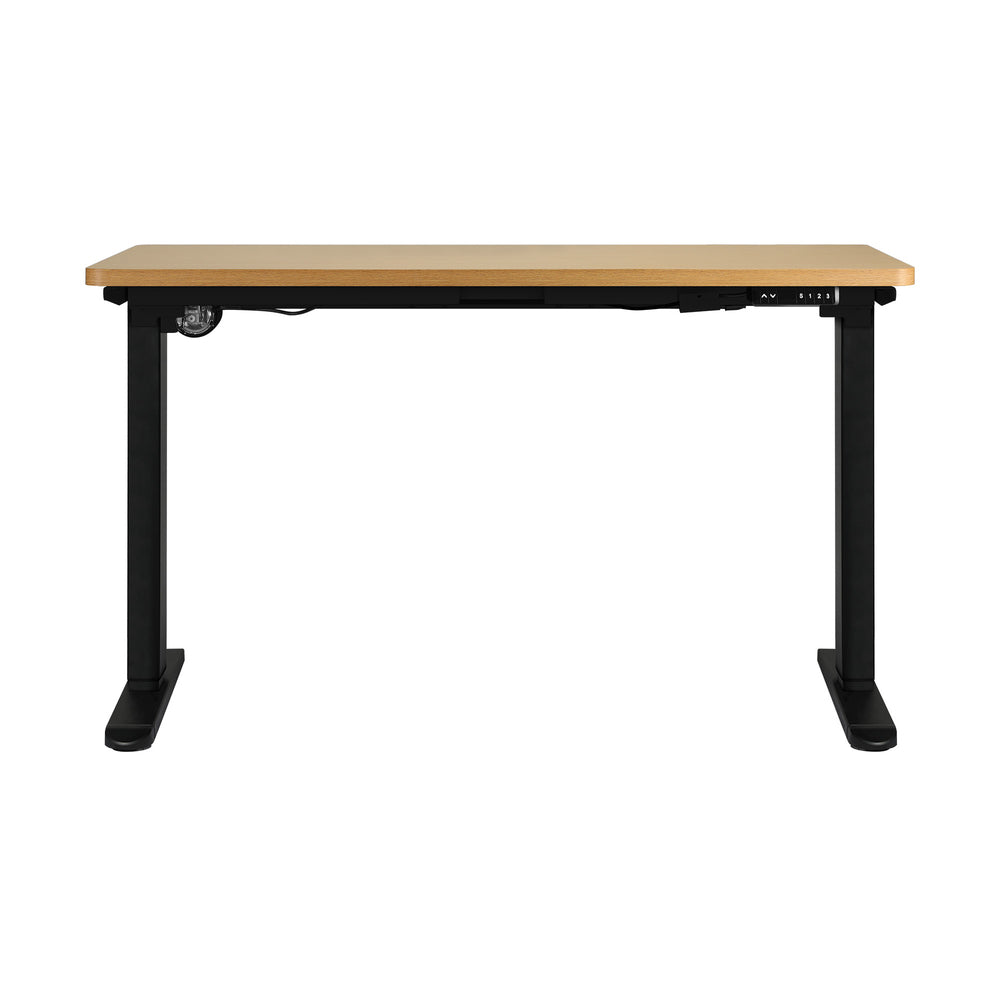 160cm Motorised Adjustable Sit-Stand Desk Black and Oak