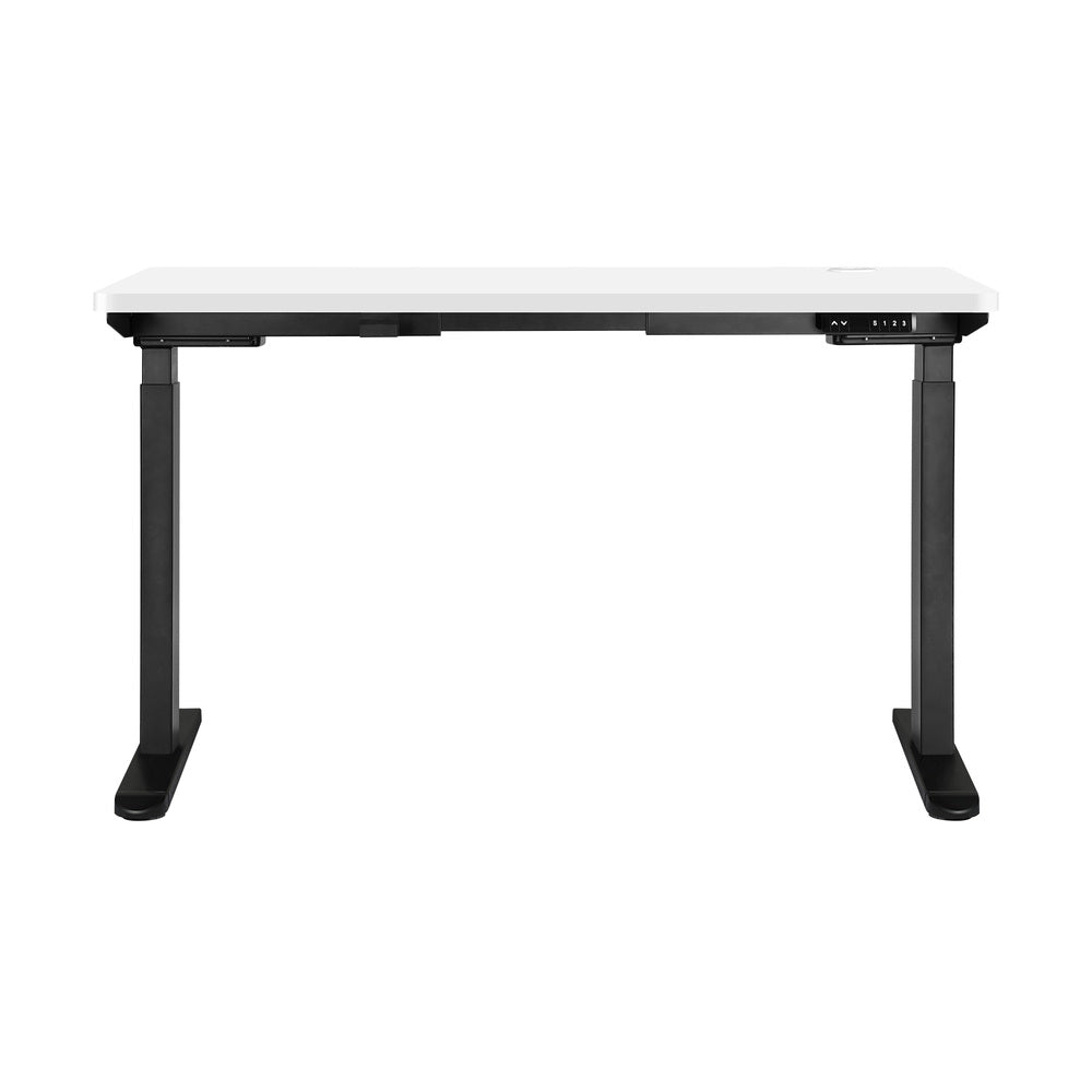 140cm Dual Motor Adjustable Standing Desk Black and White
