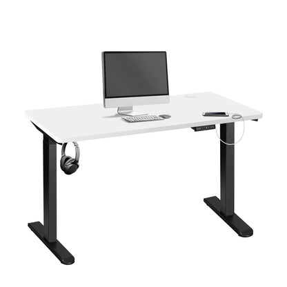 140cm Dual Motor Adjustable Standing Desk Black and White