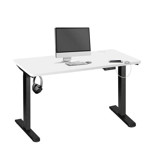 140cm Dual Motor Adjustable Standing Desk Black and White