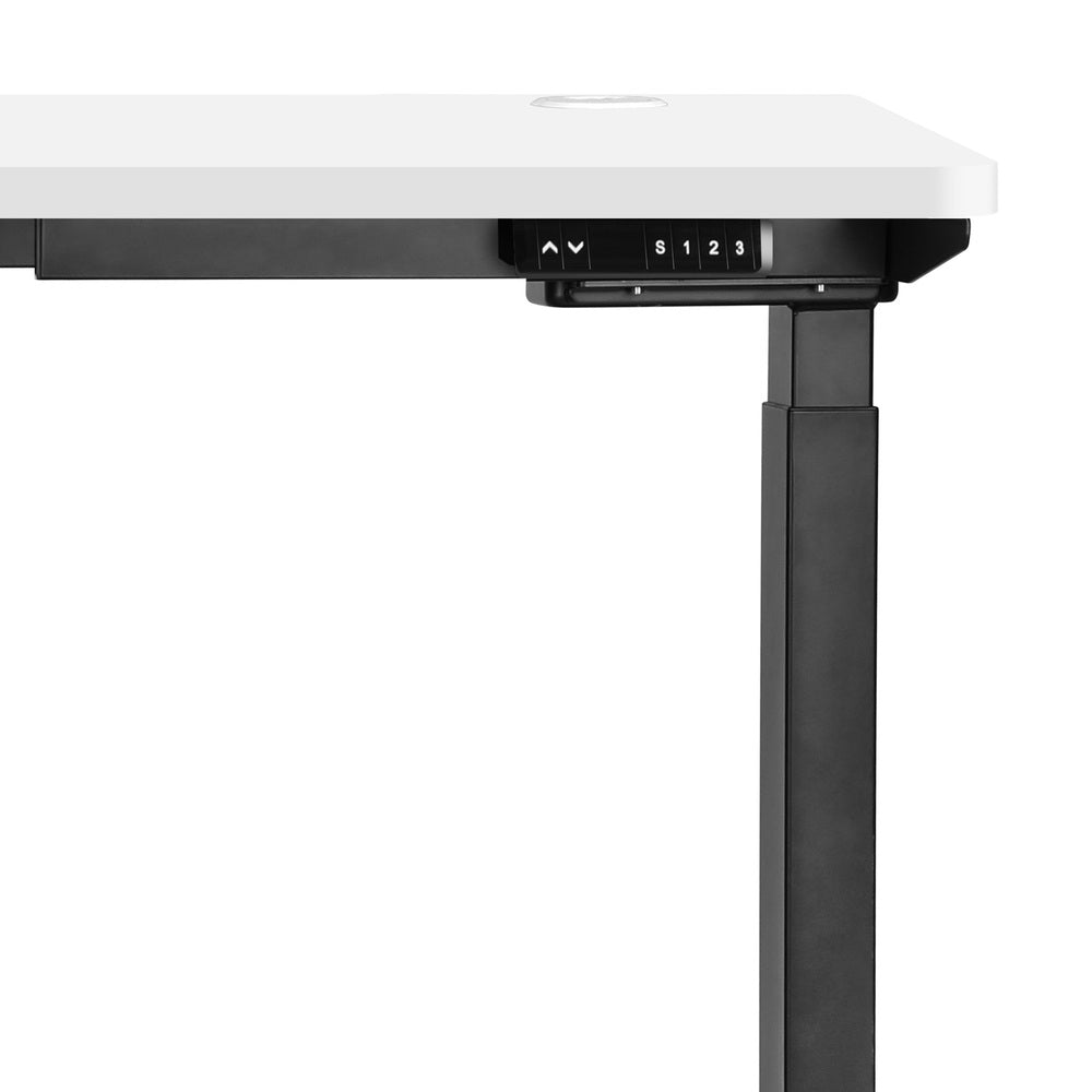 140cm Dual Motor Adjustable Standing Desk Black and White
