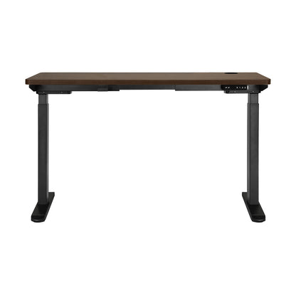 140cm Dual Motor Adjustable Standing Desk Black and Walnut