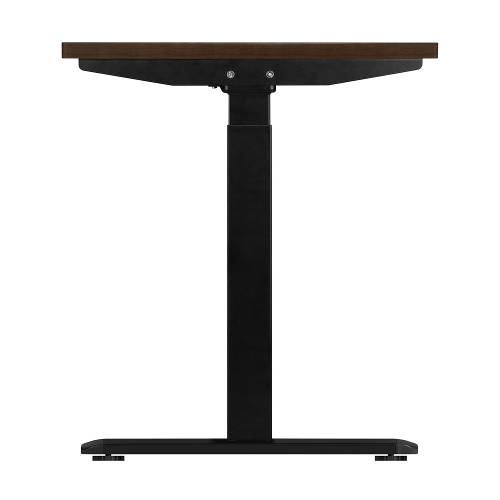 140cm Dual Motor Adjustable Standing Desk Black and Walnut