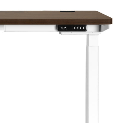 140cm Dual Motor Adjustable Standing Desk White and Walnut