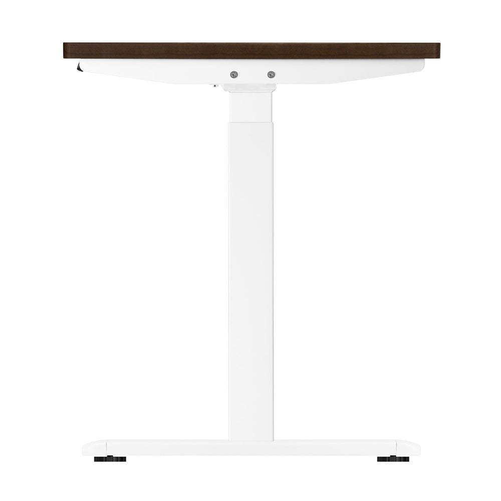 140cm Dual Motor Adjustable Standing Desk White and Walnut