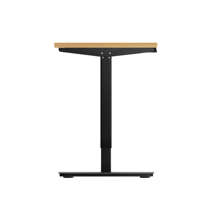 140cm Electric Standing Desk Single Motor Black and Oak