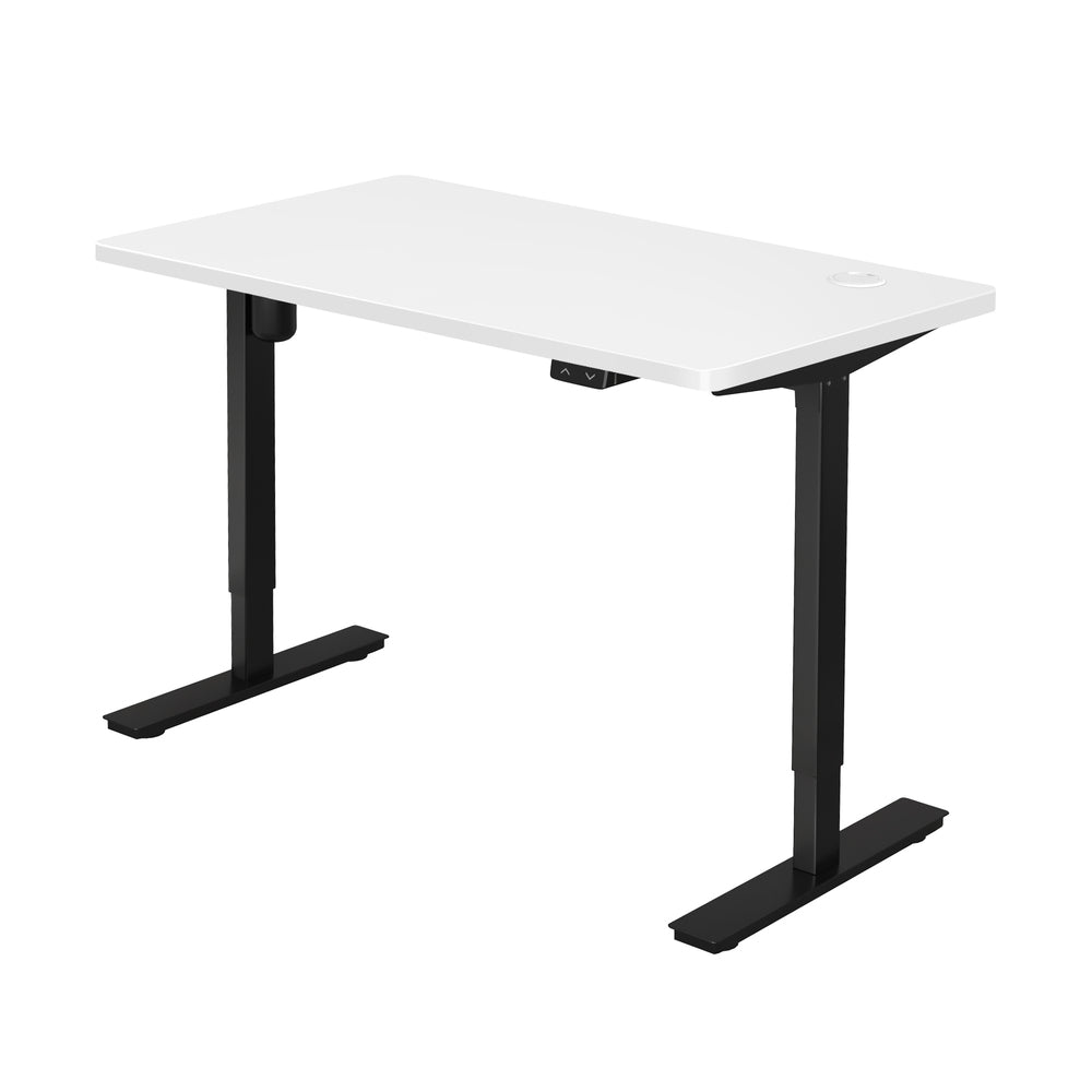 140cm Electric Standing Desk Single Motor Black and White